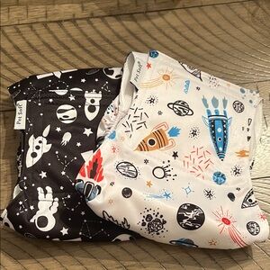 Space-Themed Dog Diapers - Black and White